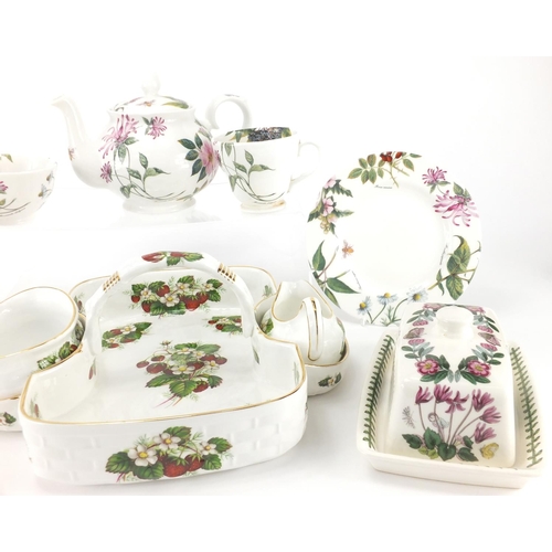 681 - Assorted china including a Hammersley strawberry set, Portmeirion butter dish and Bristol China tea ... 