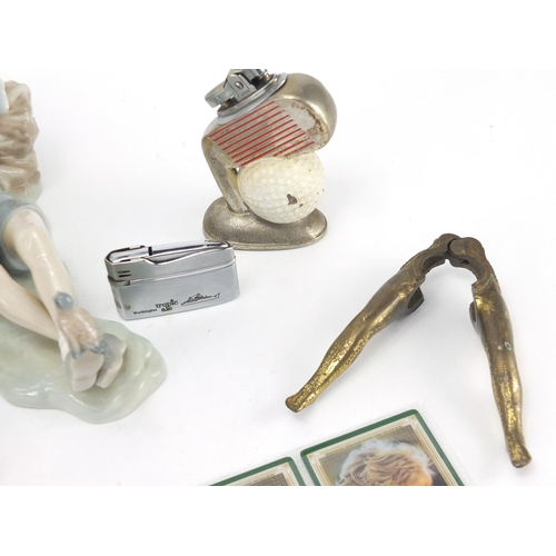 470 - Miscellaneous items including a Lladro figure of a boy and advertising tins