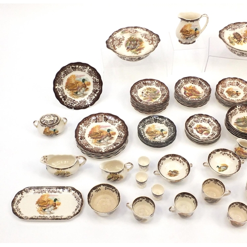 667 - Royal Worcester Palissy game series dinner and teawares including two tureens with covers, dinner pl... 