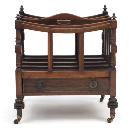 2007 - Victorian rosewood Canterbury with base drawer, 53cm H x 47cm W x 37cm D