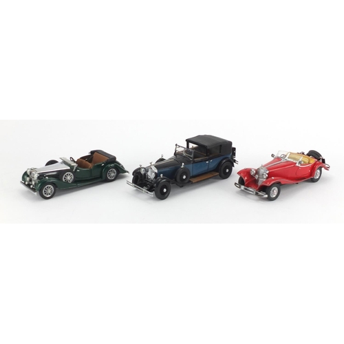 2352 - Three Franklin Mint precision die cast vehicles, 1929 Rolls-Royce Phantom I, 1938 Alvis and 1935 Mer... 
