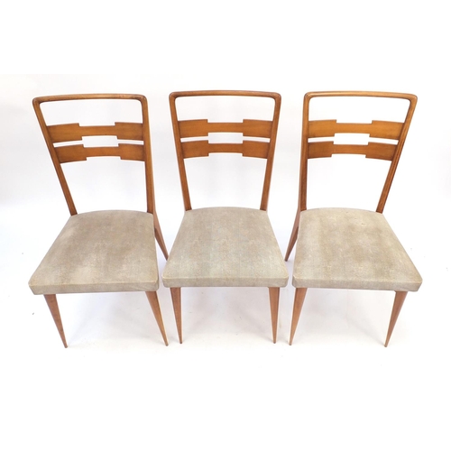 2022 - Set of six vintage dining chairs, each 89cm high
