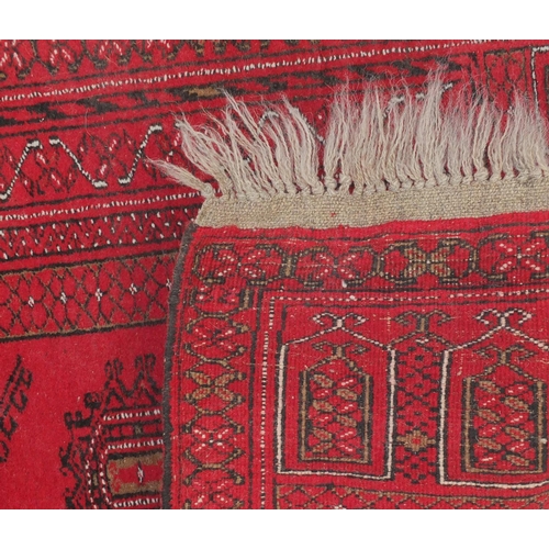 118 - Persian red ground prayer mat, with all over geometric design, 110cm x 78cm