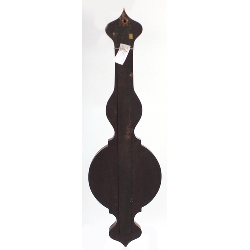 2018 - Victorian inlaid mahogany banjo barometer by A Franks of Manchester, with silvered dial, 103cm in  l... 