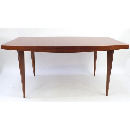 2021 - Vintage polished table, raised on tapering legs, 75cm H x 160cm W x 91cm D