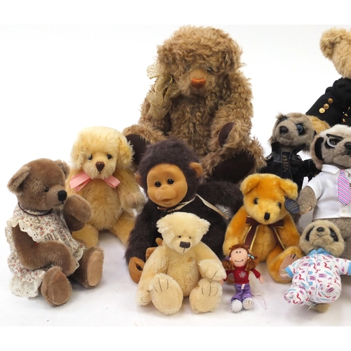 716 - Collectable teddy bears including Compare the Market Meerkats