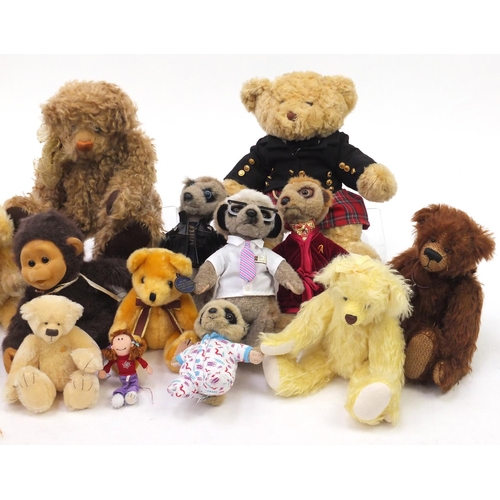 716 - Collectable teddy bears including Compare the Market Meerkats