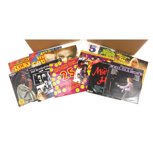 708 - Two boxes of vinyl LP's including The Stylistics, Cliff Richard and The Carpenters