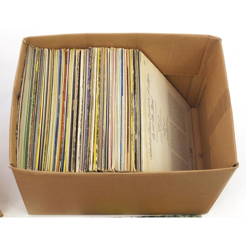 708 - Two boxes of vinyl LP's including The Stylistics, Cliff Richard and The Carpenters