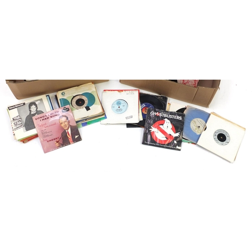 258 - Two boxes of singles including soundtracks and Bryan Adams