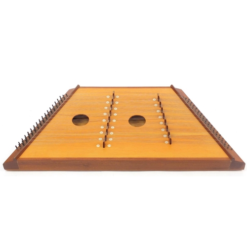 720 - Hammered Dulcimer with protective case, 90cm in length