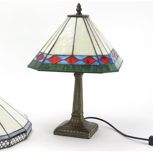 780 - Tiffany design table lamp with shade and one other shade