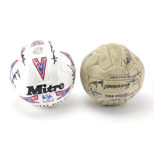 846 - Two autographed footballs, Liverpool, Everton and Crystal Palace