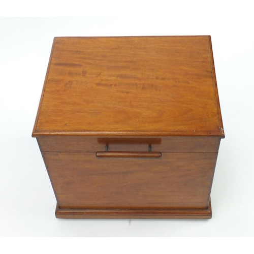 104 - Art Deco wine box, with hinged lid, 46cm H x 50cm W x 38cm D