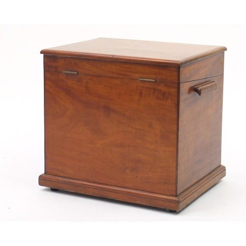 104 - Art Deco wine box, with hinged lid, 46cm H x 50cm W x 38cm D