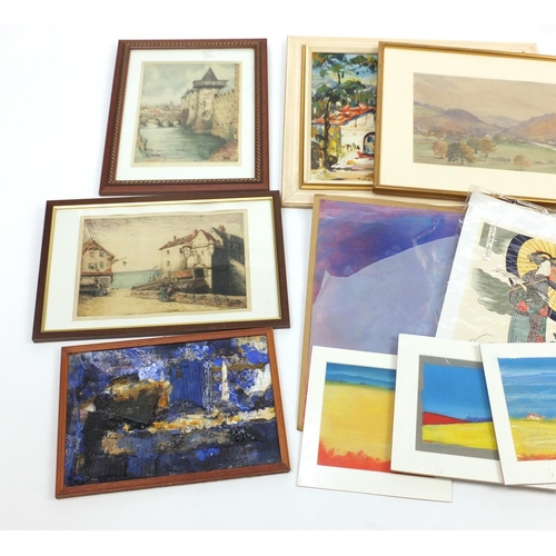 712 - Assorted pictures, watercolours, oil paintings and prints