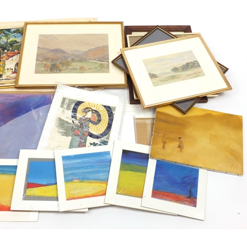 712 - Assorted pictures, watercolours, oil paintings and prints