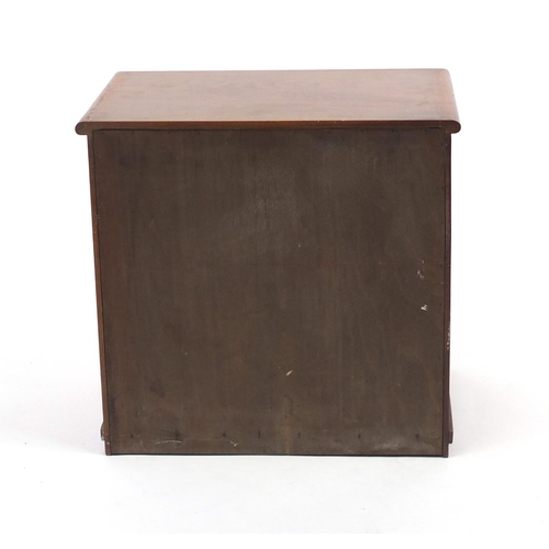 19 - Mahogany three drawer table chest, 43cm H x 45cm W x 31cm D