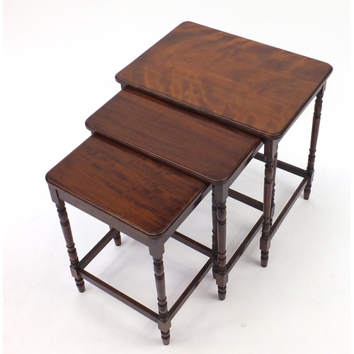57 - Nest of three mahogany occasional tables, the largest 54cm H x 52cm W x 38cm D