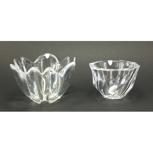 181 - Two Swedish glass bowls by Orrefors, the largest 16.5cm in diameter