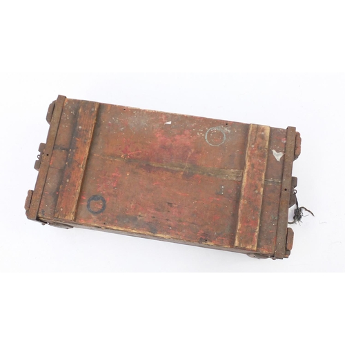 914 - Military interest wooden ammunition crate, 65cm in length