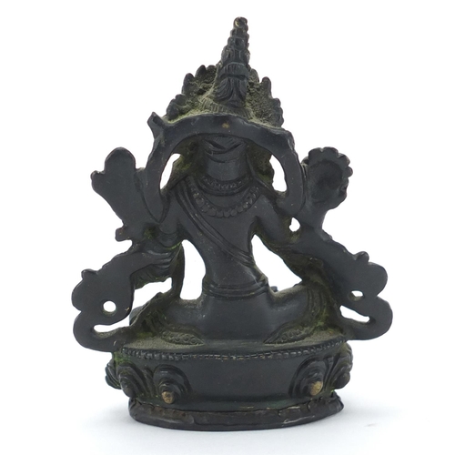 545 - Chino Tibetan figure of Buddha, 11cm high