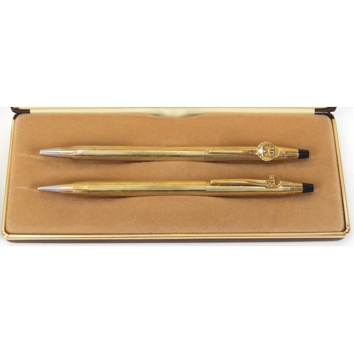 477 - Two Cross gold filled pen and pencils sets, with fitted boxes