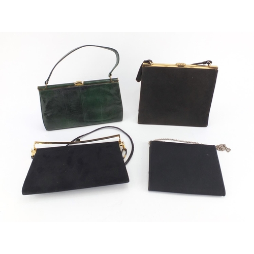 684 - Four vintage clutch bags including Gucci and snake skin examples