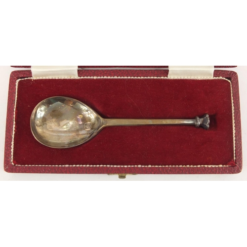 369 - Silver replica Pudsey spoon by Mappin & Webb, boxed, 12cm in length, approximate weight 31.5g