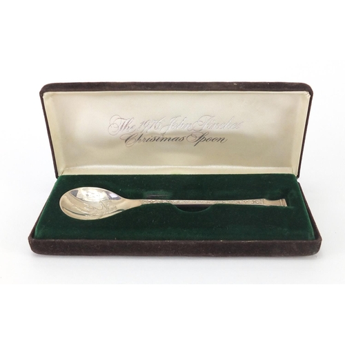 366 - The 1976 John Pinches silver Christmas spoon, hallmarked London 1976, with box, 14cm in length