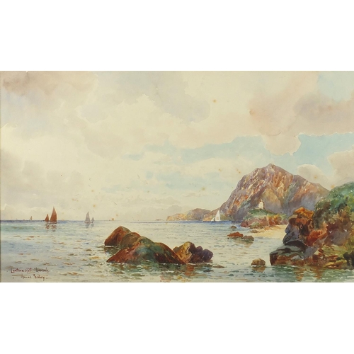 14 - Thomas Sydney - Lantern Hill, Ilfracombe coastal scene, watercolour, mounted and framed, 49.5cm x 30... 