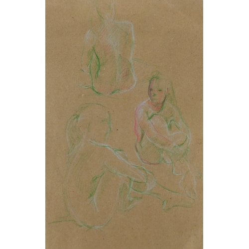 192 - The female form, double sided sketch on paper, bearing a monogram, unframed, 30.5m x 20.5cm