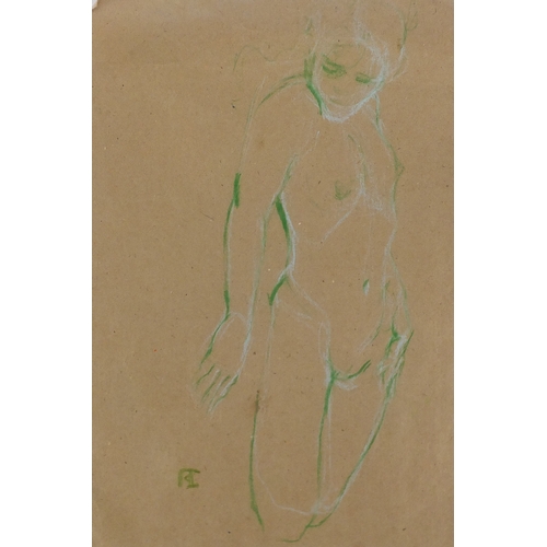 192 - The female form, double sided sketch on paper, bearing a monogram, unframed, 30.5m x 20.5cm