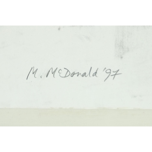 234 - M. McDonald 97, charcoal portrait of a male, contemporary mounted and framed, 74cm x 56cm