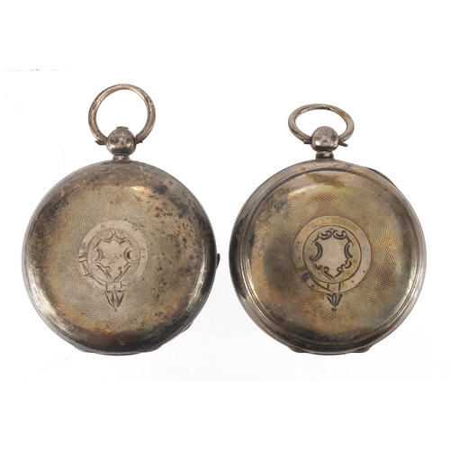 300 - Two gentleman's silver open face pocket watches, with subsidiary dials, Waltham Mass and H. Samuel, ... 