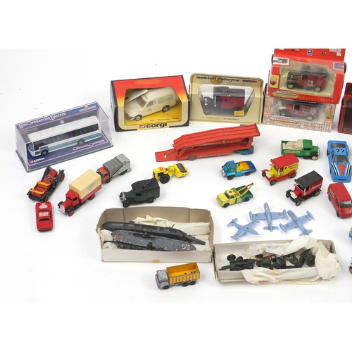 723 - Diecast vehicles including boxed models of Yesteryear, Dinky army trucks and Corgi examples