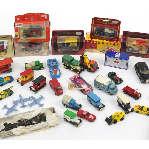 723 - Diecast vehicles including boxed models of Yesteryear, Dinky army trucks and Corgi examples