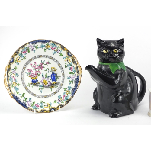 786 - Assorted china including a Wood & Sons cat teapot, pair of Minton's plates and a Carlton Ware mug fr... 