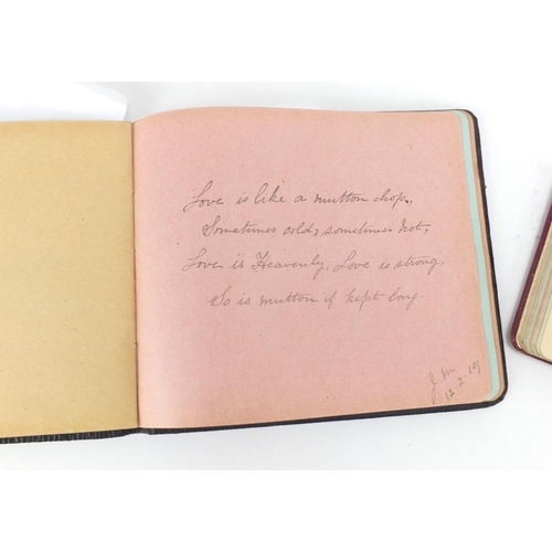 825 - Two albums of hand written poems and sketches, dated 1912 onwards