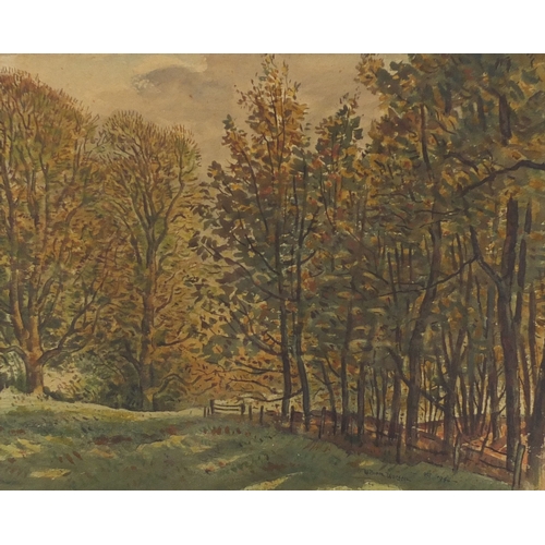 309 - ** WITHDRAWN FROM SALE ** William Warden RA - Trees on the marsh and trees in Breyfriars Park, two w... 