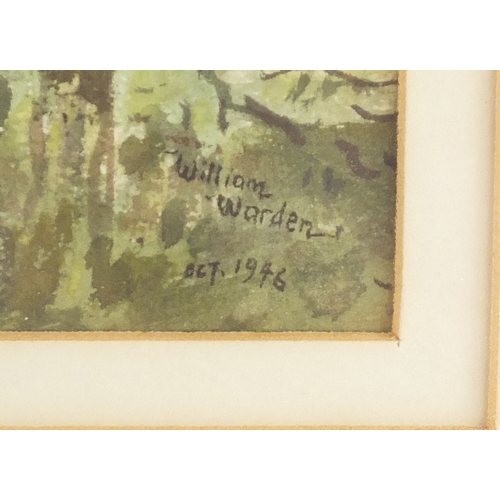 309 - ** WITHDRAWN FROM SALE ** William Warden RA - Trees on the marsh and trees in Breyfriars Park, two w... 