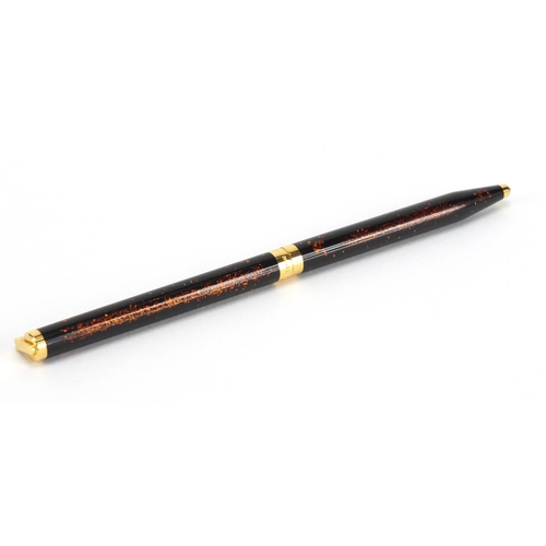 474 - S T Dupont Chinese lacquer ball point pen, with fitted box and certificate, serial number JBH57