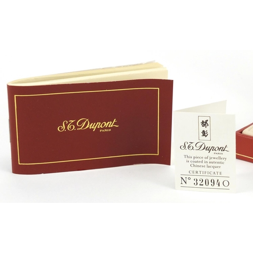 474 - S T Dupont Chinese lacquer ball point pen, with fitted box and certificate, serial number JBH57