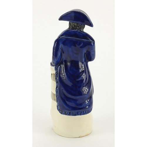 571 - Victorian hand painted Staffordshire pottery figure of Napoleon Bonaparte, 20cm high