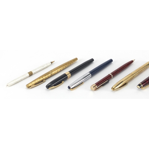 6 - Twelve fountain pens and propelling pencils including silver Yard-O-Led, Sheaffer and Parker, three ... 