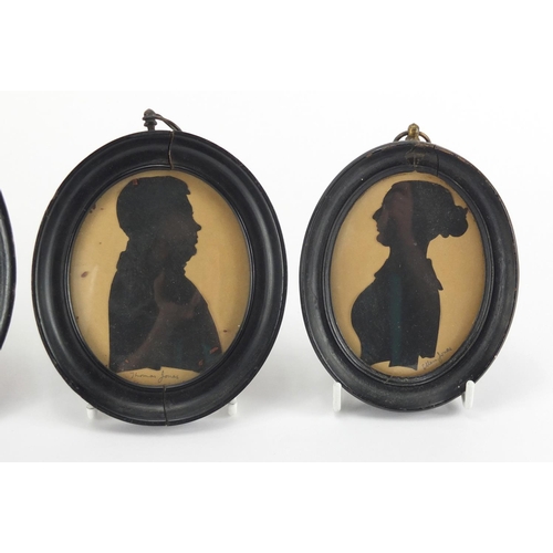 19 - Four 19th century oval silhouette portraits including examples of Baroness Dietfort and Baroness Sta... 