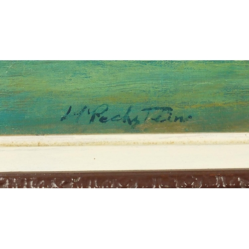 2046 - Coastal scene, impressionist oil on canvas, bearing an indistinct signature possibly H Pochstein, mo... 