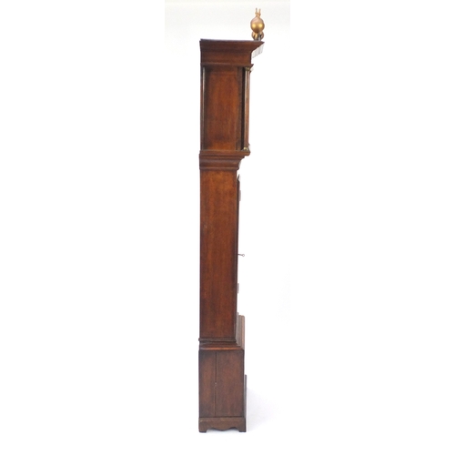2003 - 19th century oak case long case clock, the hand painted dial inscribed Fowle East Grinstead, 199cm h... 
