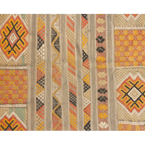 2045 - Rectangular Moroccan rug having an all over geometric design, 140cm x 91cm