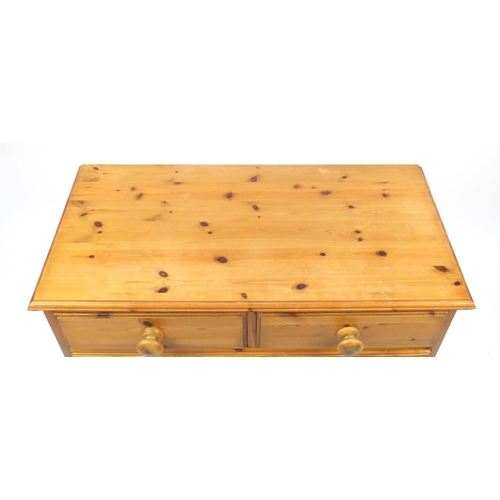 30 - Pine five drawer chest, 98cm H x 86cm W x 45cm D